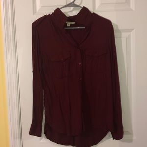 maroon button down from Francesca’s